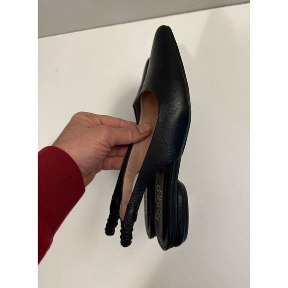 Franco Sarto Briella Flat in Black Leather PointySlingback Shoes Size 8.0 - Picture 6 of 12